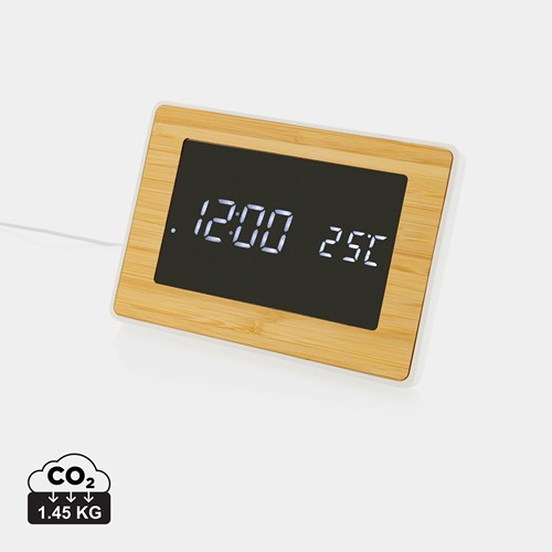 Horloge LED en bambou et plastique RCS Utah - 1