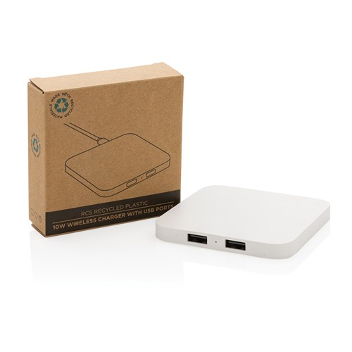 white Cargador Inalámbrico 10W plástico reciclado RCS