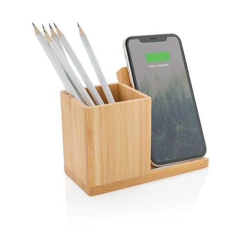 Chargeur sans fil 10W en bambou Calgary - 3