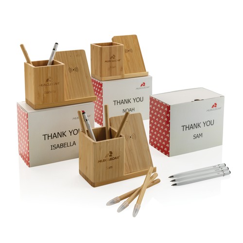 marrón Cargador Calgary inalámbrico bambú 10W