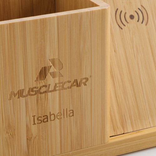 marrón Cargador Calgary inalámbrico bambú 10W