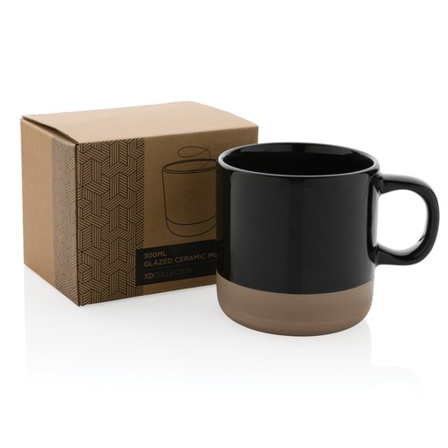 black Taza de cerámica esmaltada 360ml.
