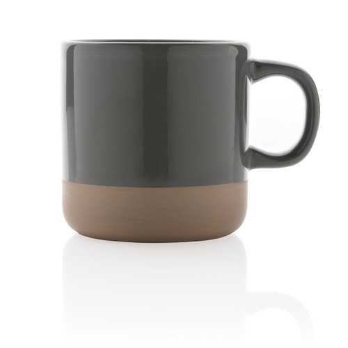 gray Taza de cerámica esmaltada 360ml.