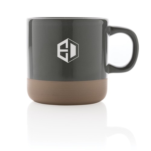 gray Taza de cerámica esmaltada 360ml.