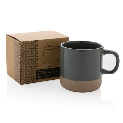 gray Taza de cerámica esmaltada 360ml.