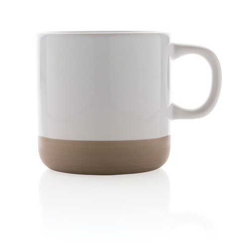 white Taza de cerámica esmaltada 360ml.