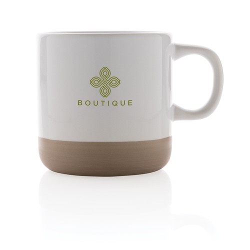 white Taza de cerámica esmaltada 360ml.