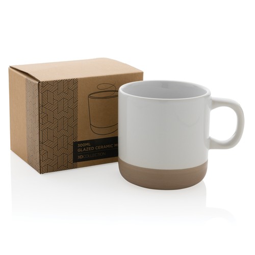 white Taza de cerámica esmaltada 360ml.