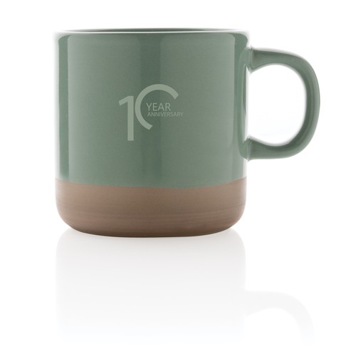 green Taza de cerámica esmaltada 360ml.
