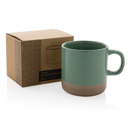 green Taza de cerámica esmaltada 360ml.