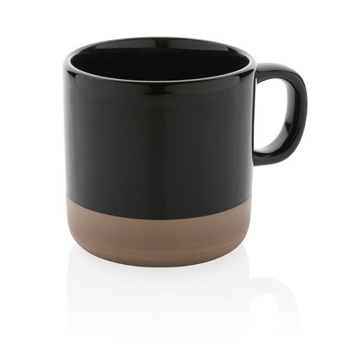 black Taza de cerámica esmaltada 360 ml