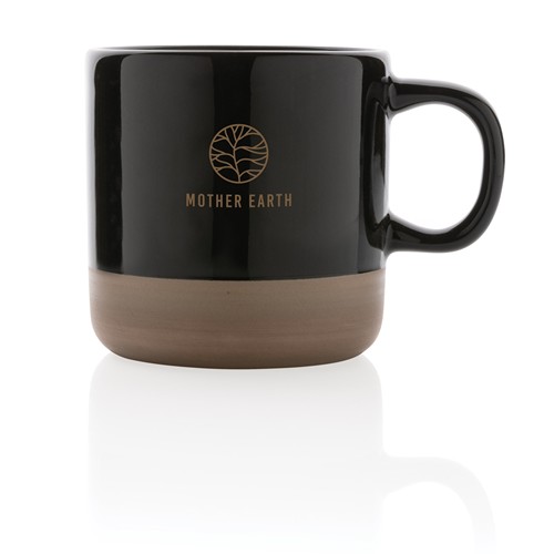 black Taza de cerámica esmaltada 360 ml