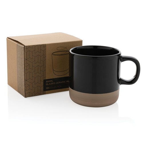 black Taza de cerámica esmaltada 360 ml