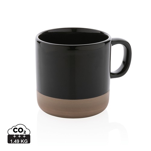 black Taza de cerámica esmaltada 360 ml