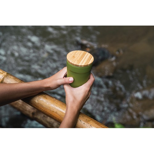 Taza GRS RPP con tapa de bambú