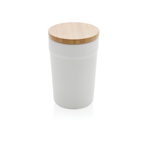 Mug 300ml en PP recyclé GRS avec couvercle en bambou - 2