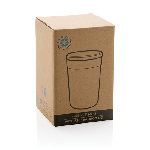 Mug 300ml en PP recyclé GRS avec couvercle en bambou - 4
