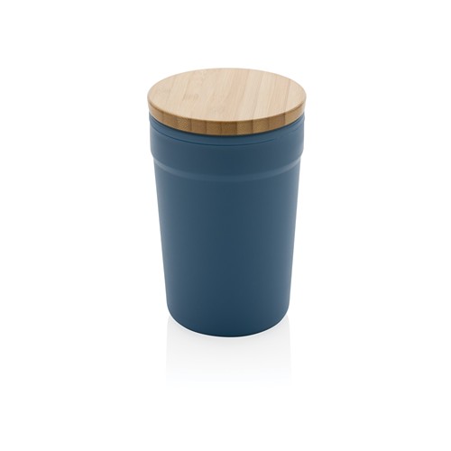 blue Taza GRS RPP con tapa de bambú