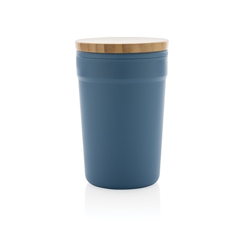blue Taza GRS RPP con tapa de bambú