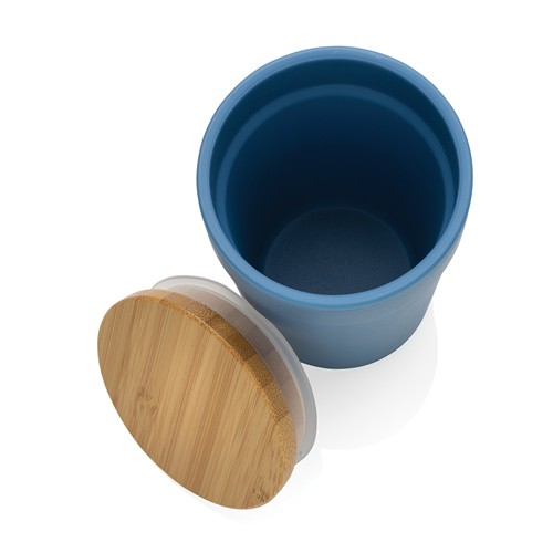 blue Taza GRS RPP con tapa de bambú