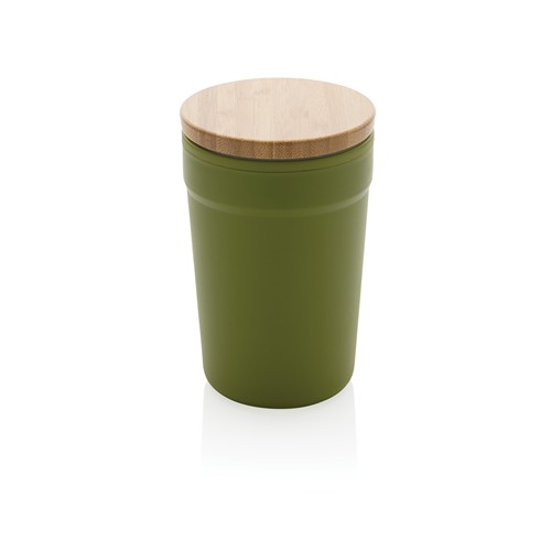 green Taza GRS RPP con tapa de bambú