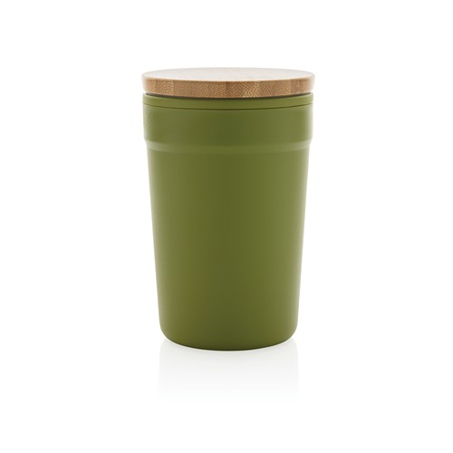green Taza GRS RPP con tapa de bambú