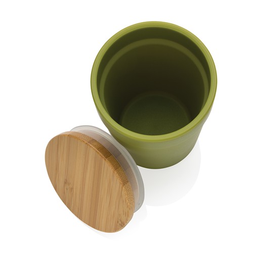green Taza GRS RPP con tapa de bambú