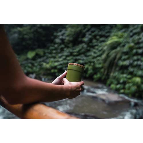 green Taza GRS RPP con tapa de bambú
