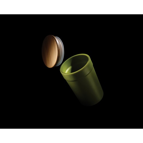 green Taza GRS RPP con tapa de bambú