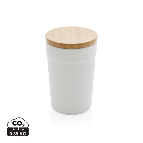 Mug 300ml en PP recyclé GRS avec couvercle en bambou - 1