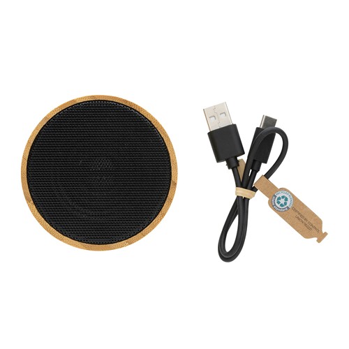 black Altavoz inalámbrico 3W bambú y RCS