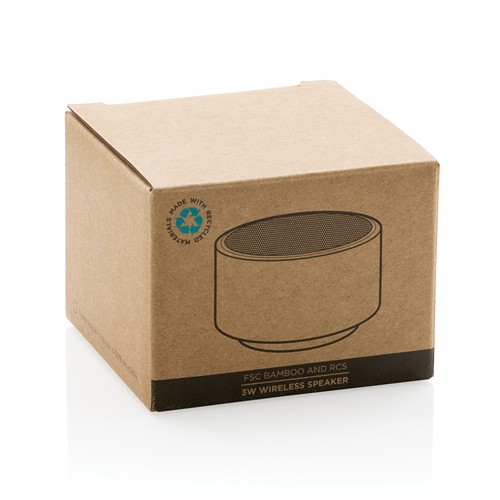 white Altavoz inalámbrico 3W bambú y RCS