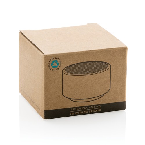 white Altavoz inalámbrico 3W bambú y RCS