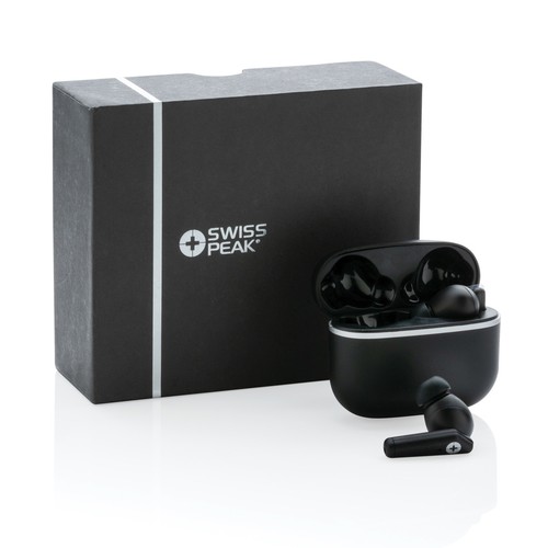 black Auriculares RCS de plástico reciclado Swiss Peak TWS 2.0