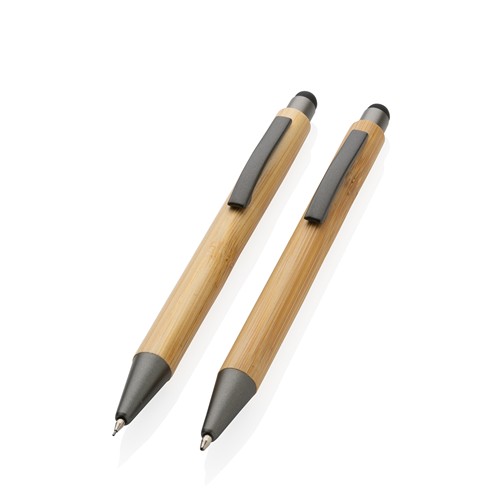 Set de stylos en bambou dans un coffret - 2