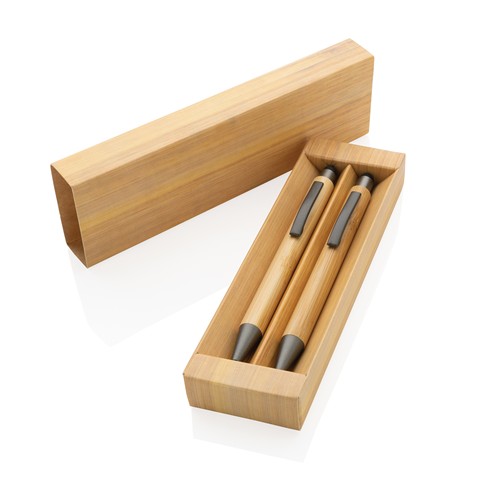 Set de stylos en bambou dans un coffret - 7