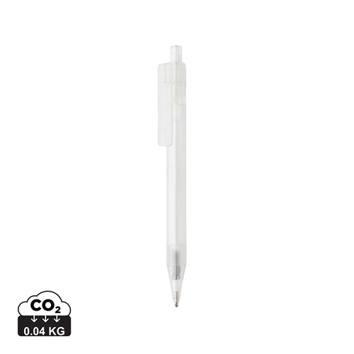 white Bolígrafo X8 transparente GRS RPET
