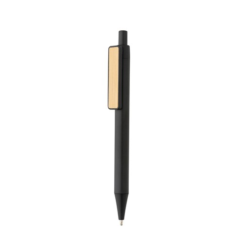 Stylo en ABS recyclé GRS avec clip en bambou - 2