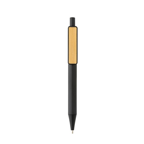 Stylo en ABS recyclé GRS avec clip en bambou - 3