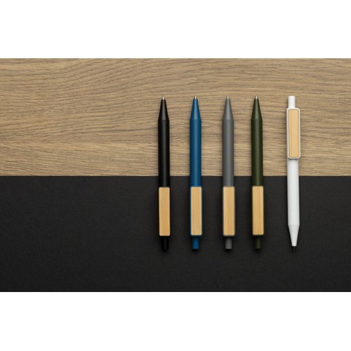 Stylo en ABS recyclé GRS avec clip en bambou - 7