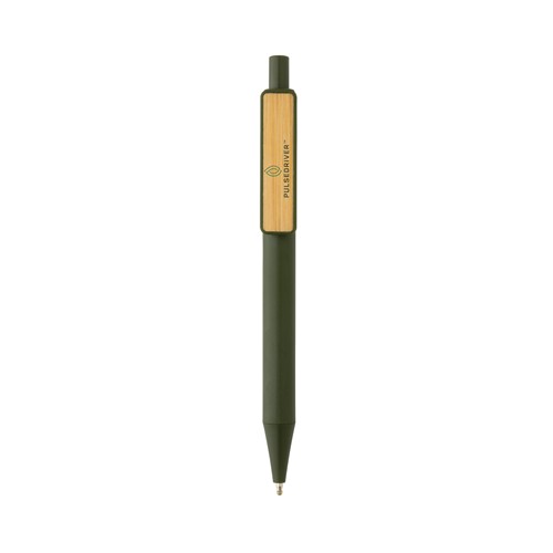 green Bolígrafo GRS RABS con clip de bambú