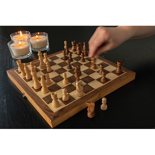 marrón Juego de ajedrez plegable Luxury de madera
