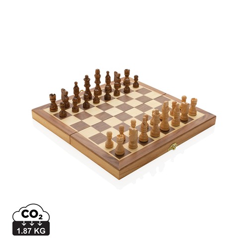 Jeu d'échecs pliable en bois - 1