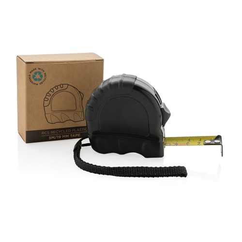 black Flexómetro de plástico reciclado RCS 5M/19 mm