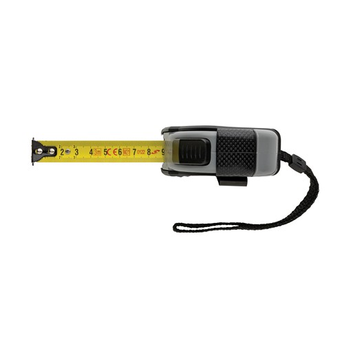 black Flexómetro auto stop RCS plástico reciclado 3m/16mm