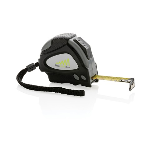 black Flexómetro auto stop RCS plástico reciclado 3m/16mm