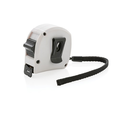 white Flexómetro de bambú de plástico reciclado RCS 5M/19mm