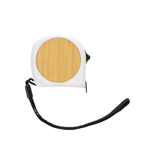 white Flexómetro de bambú de plástico reciclado RCS 5M/19mm