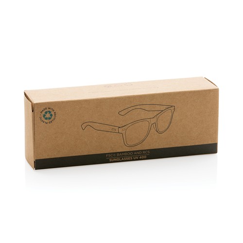 Lunettes de soleil en bambou et plastique recyclé RCS - 10