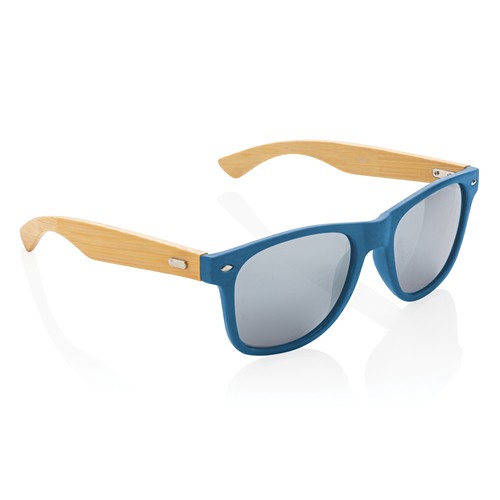 blue Gafas de sol de plástico reciclado bambú y RCS